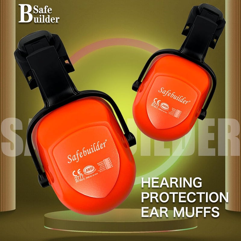 SAFEBUILDER 30dB Ear Muffs Hard Hats Type Safety Earmuffs For Safety Helmet Hearing Protection Earmuffs ANSI S3.19 - Image 5